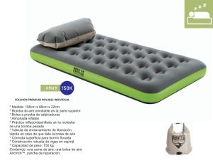 Colchon premium inflable individual 188x99x22cm Bestway
